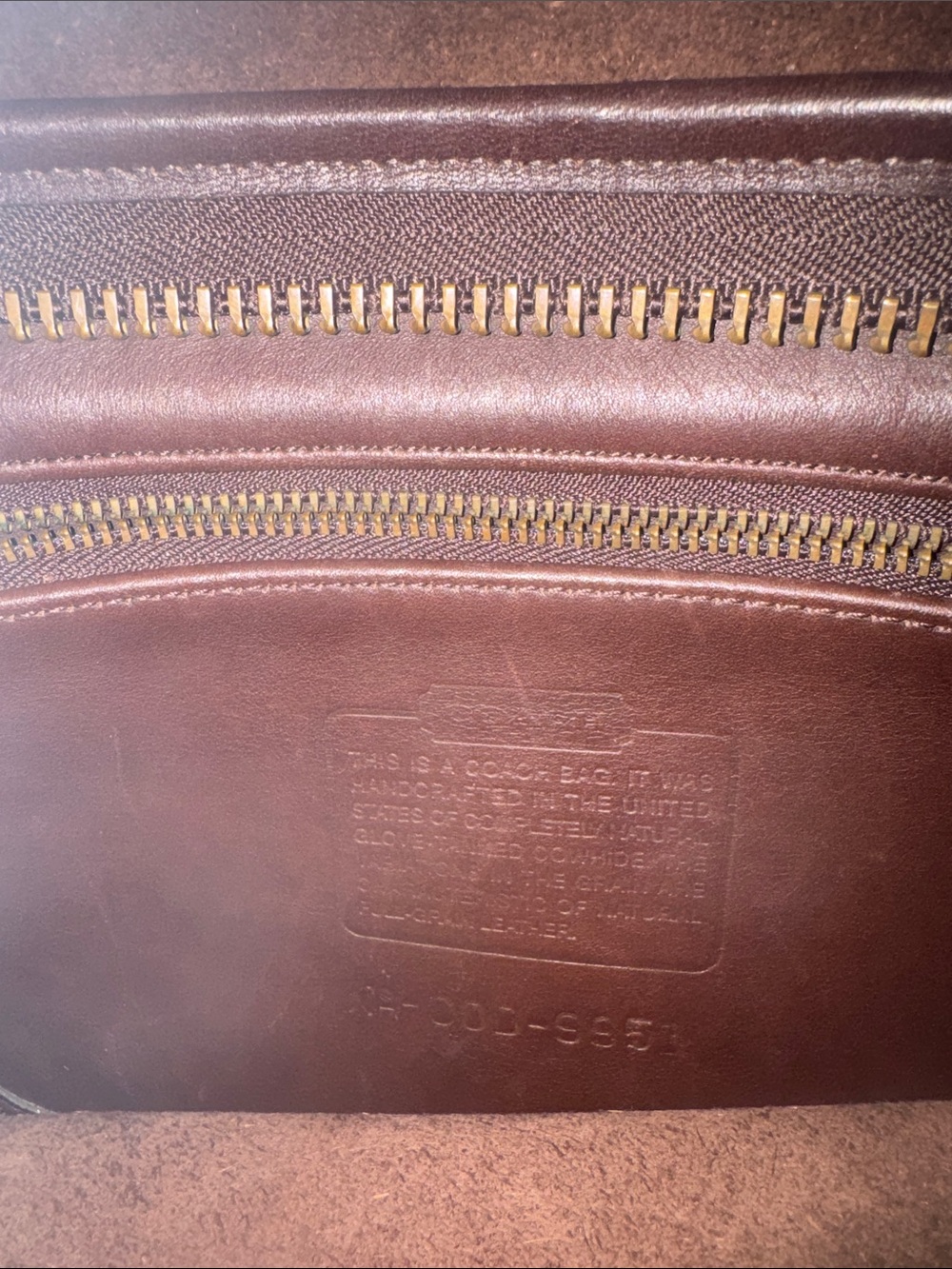 Coach Brown Leather Crossbody with Gold-Tone Zippers - Picture 6 of 8